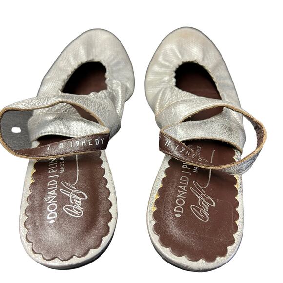 New No‎ Box Donald J Pliner Hedy Silver Metallic Leather Ballet Sling Back Flats - Picture 9 of 11